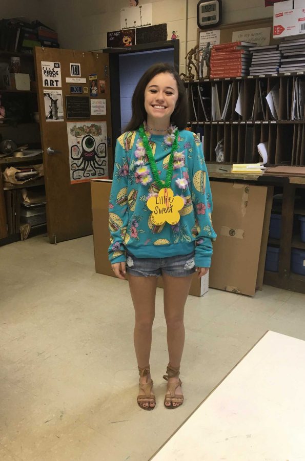 Lillie Sweet Strickland dressed in a tropical shirt for Spirit week at the Academy!
(Photo by Arya Datta)