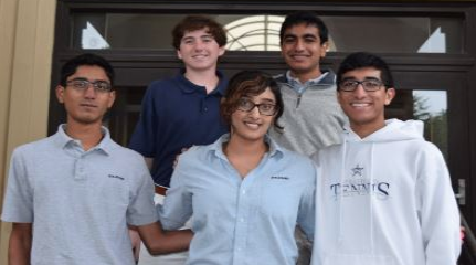 (Bottom L-R)   Sean Shivdat, Manasa Vemuri. Tejas Athni. (Top L-R) Mark Barrow, Sahan Vangala. 