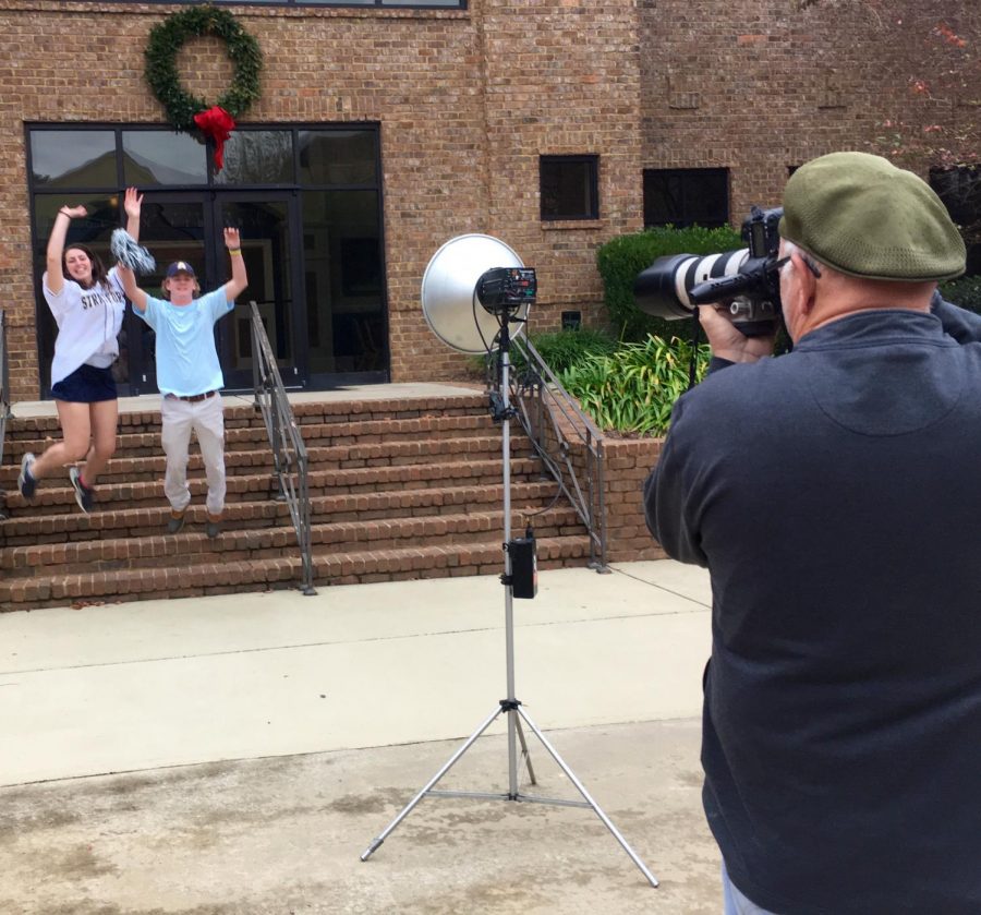 Sarah Koplin and Josh Bevill, voted the Best Spirit superlative, ham it up for photographer Lee McDavid on Wednesday