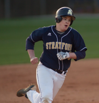 Charlie Giles runs the bases for the Eagles