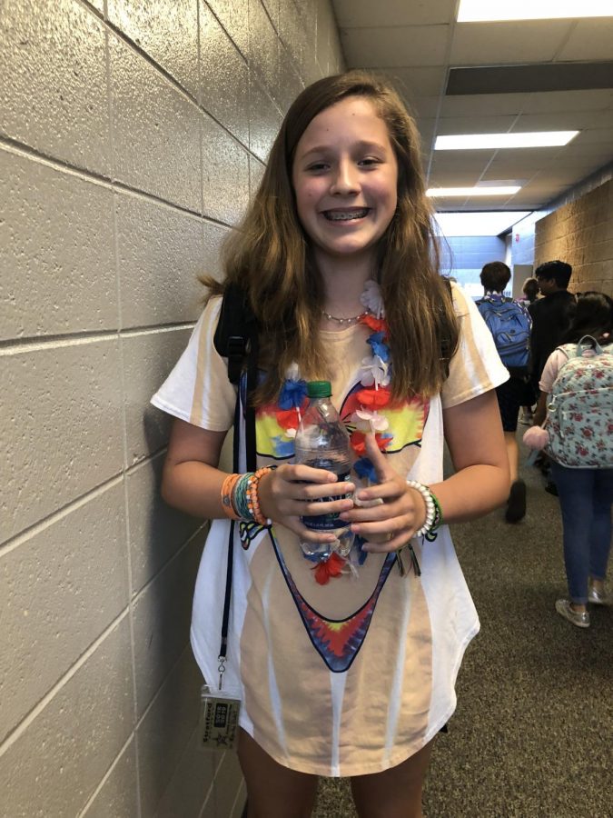 Emily Hunt, Freshman, celebrated Moana Monday with a lei and crazy shirt!