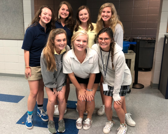 (L-R) Gracie Bell, Hadley Neal, Holland Schell, Emory Sutherland, Autumn Land, Marta Stevenson, Maimee Henderson. (Not pictured) Drake Miscall 