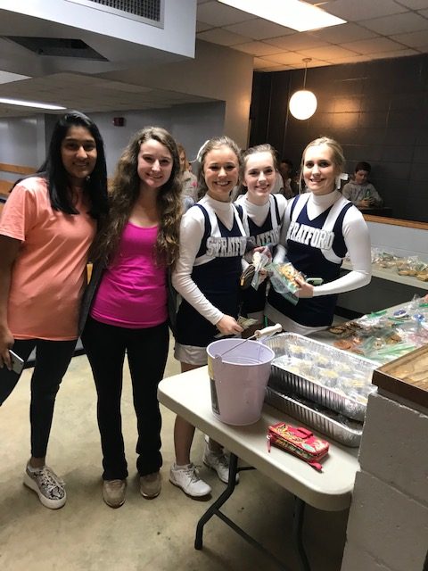 Students visiting the Animal Rescue Club baked good drive at the FPD vs Stratford basketball game.