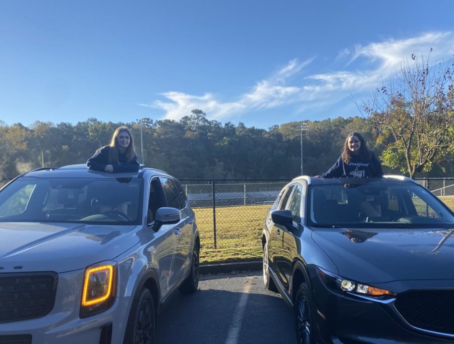 Emily Hutchinson, left, and Clarke Jones, right, are finally able to hit the roads. 
